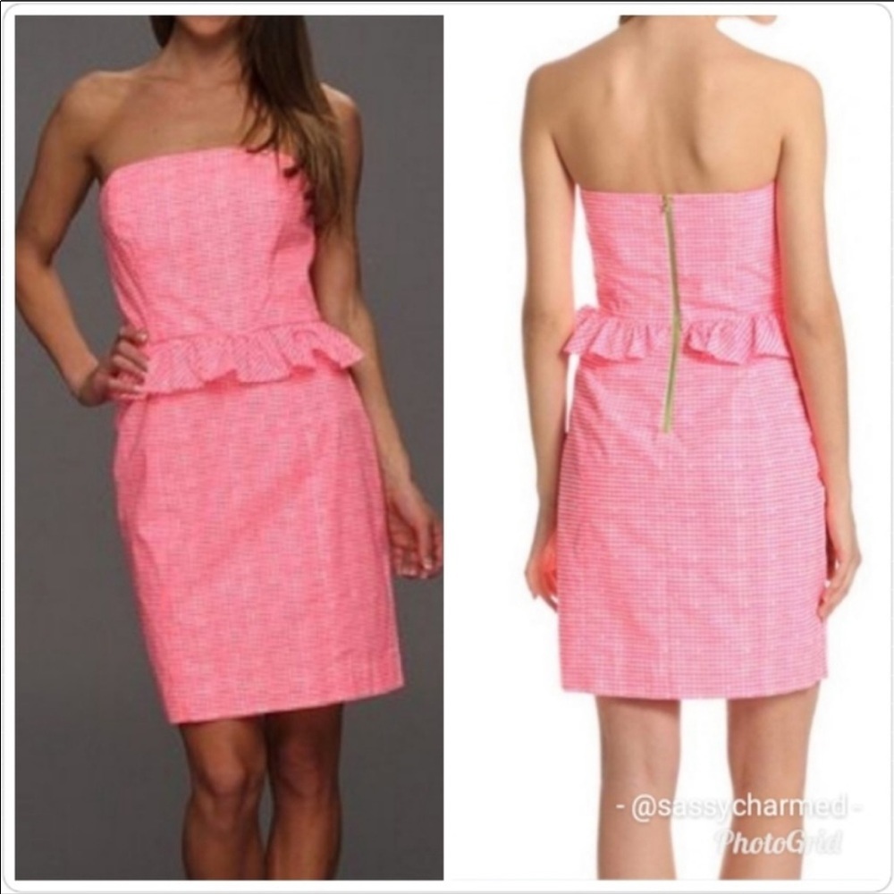 Lilly Pulitzer Lowe Dress Pink Gingham, size 4 - Picture 6 of 6